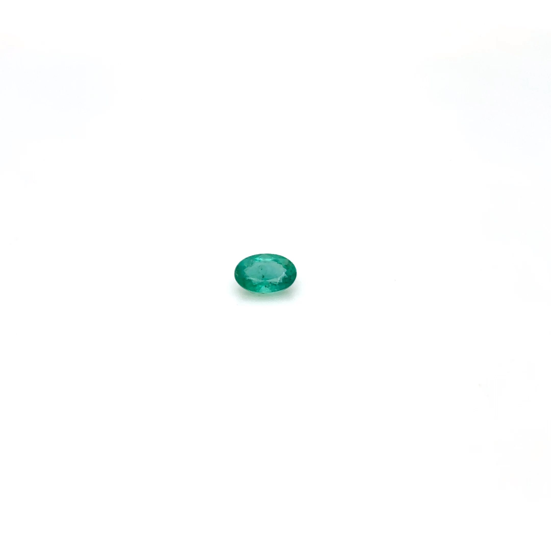 Certified Emerald Oval 0.37 ct gemstone, Green