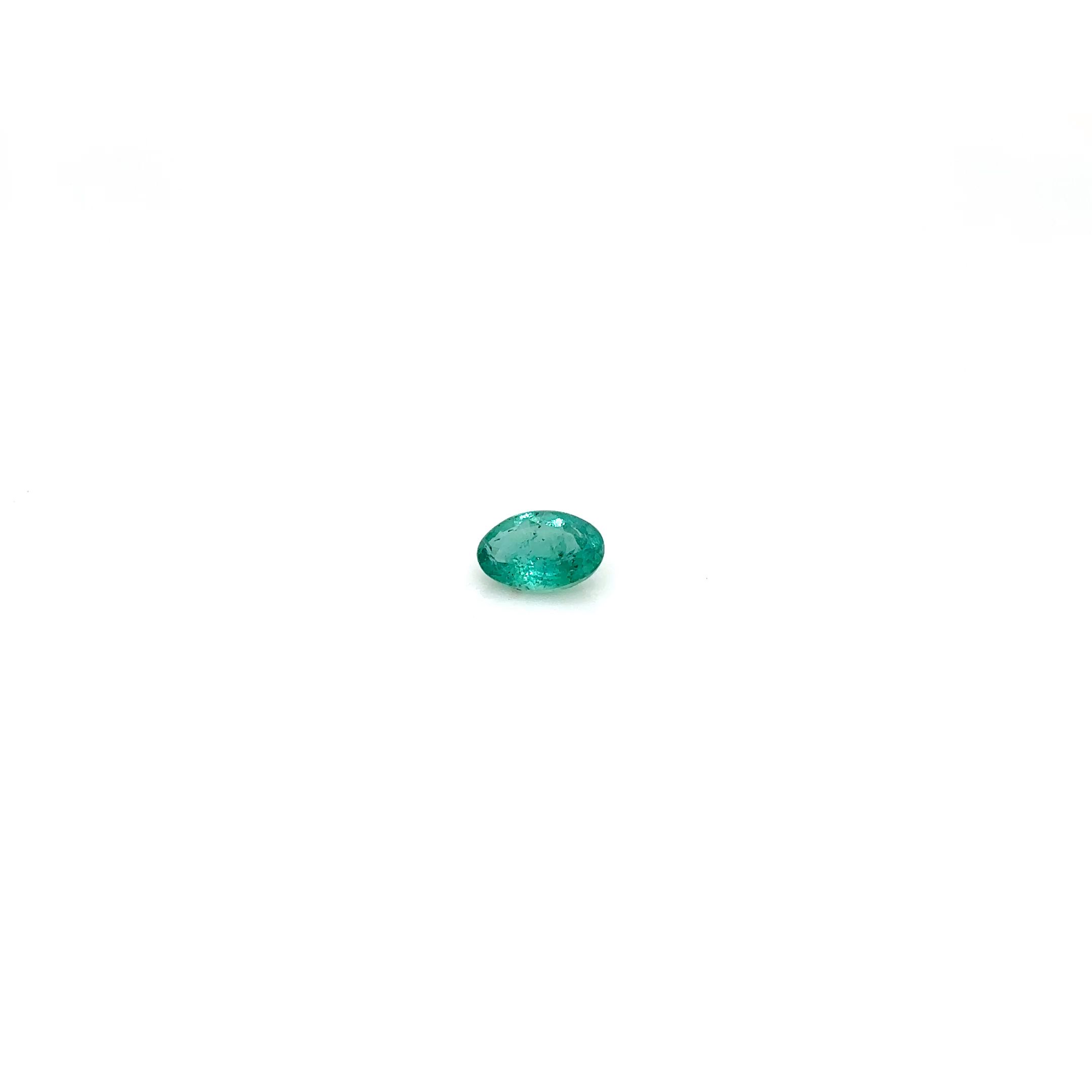 Certified Emerald Oval 0.37 ct gemstone, Green