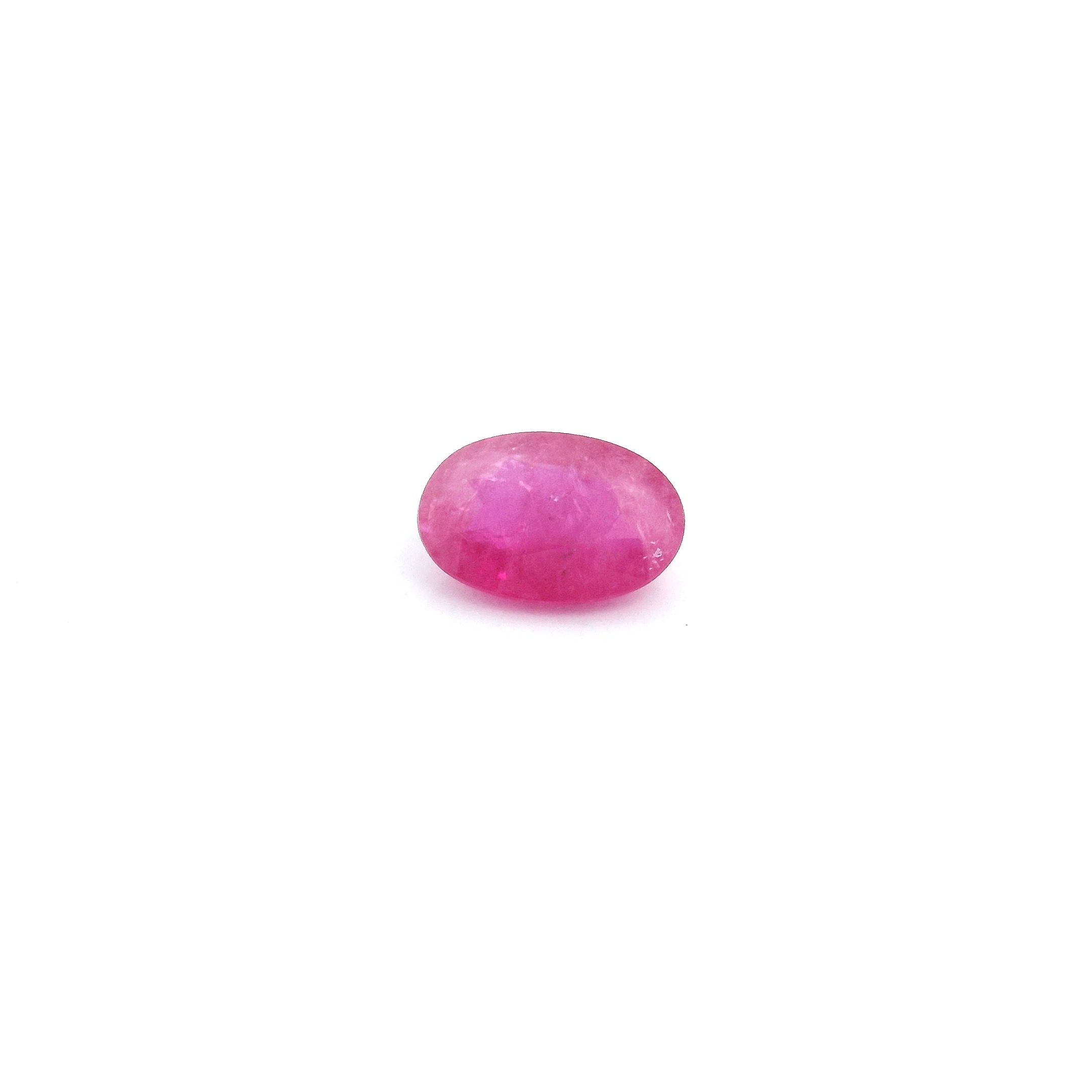 Certified Ruby Oval 0.55 ct gemstone, Red