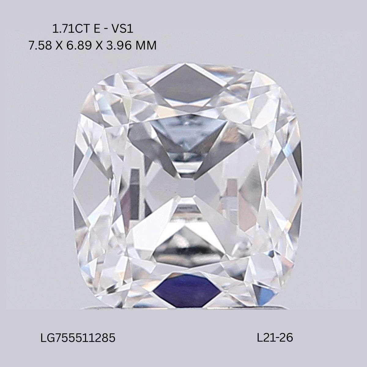 1.5ct Cushion F VS1