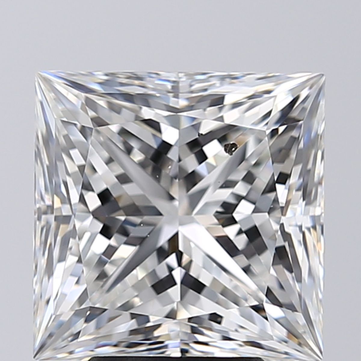 5.05-carat princess diamond with E color, Good cut, and SI1 clarity.