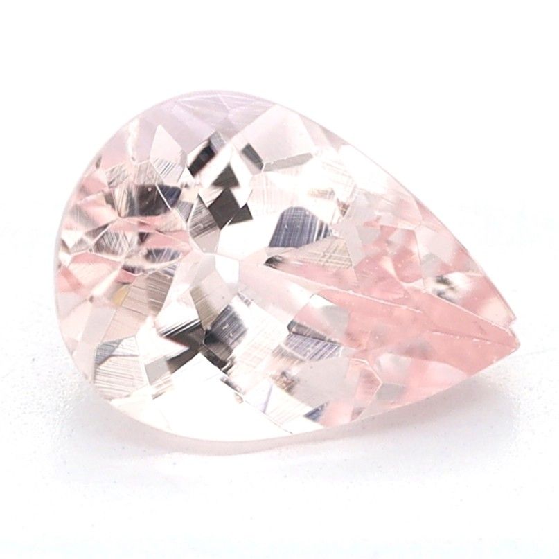 Certified Morganite Pear 0.63 ct gemstone, Pink