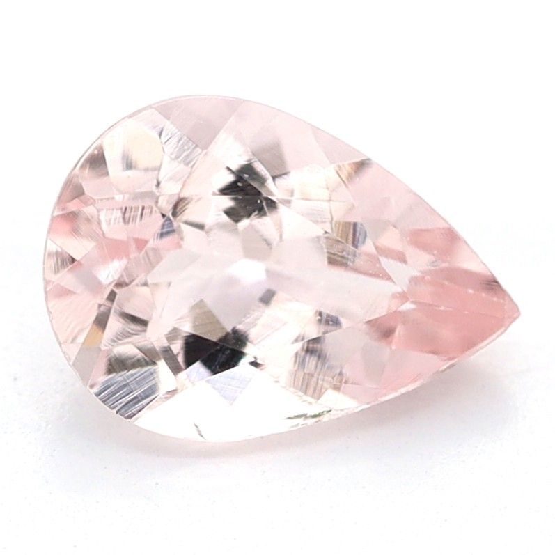 Certified Morganite Pear 0.57 ct gemstone, Pink