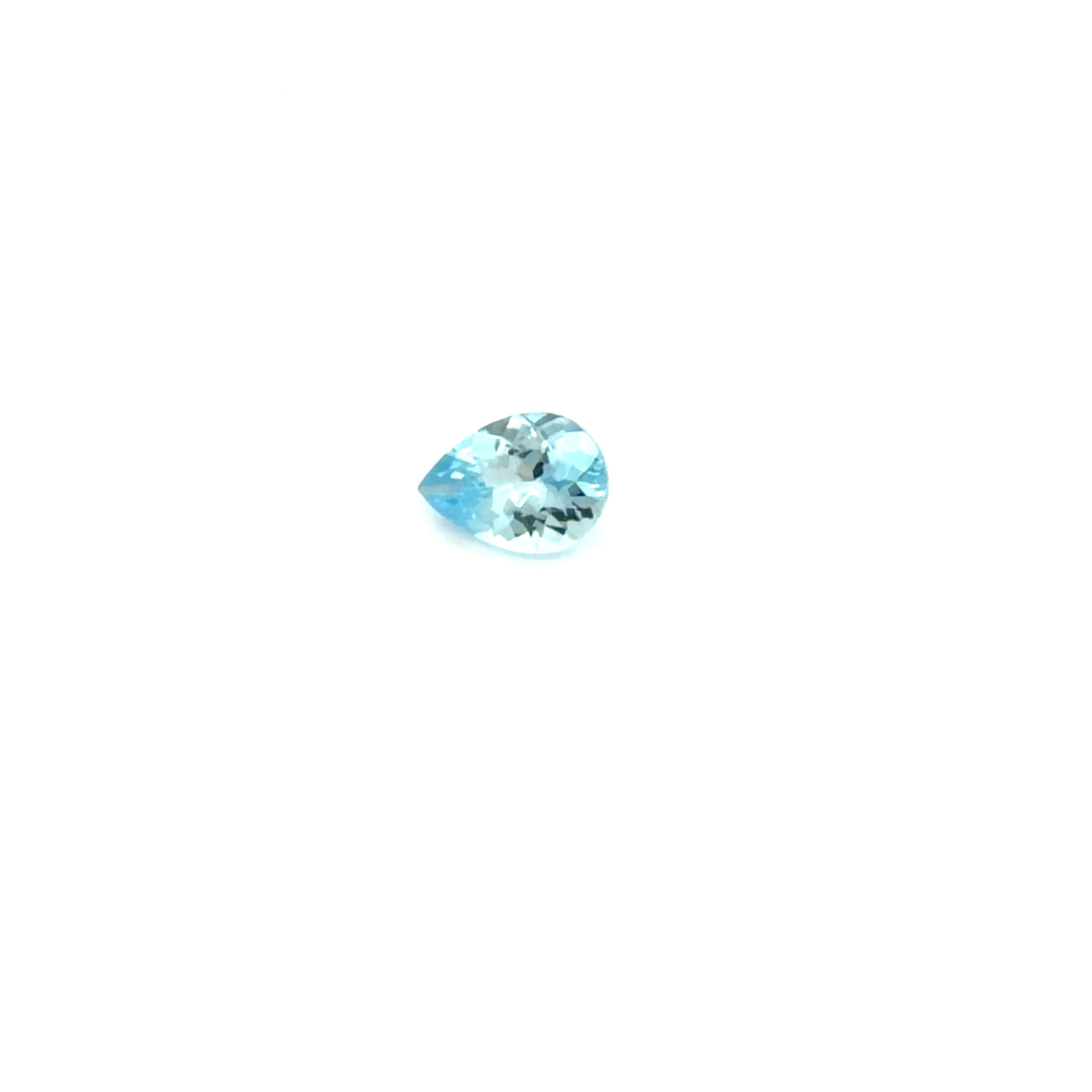 Certified Aquamarine Pear 0.54 ct gemstone, Blue