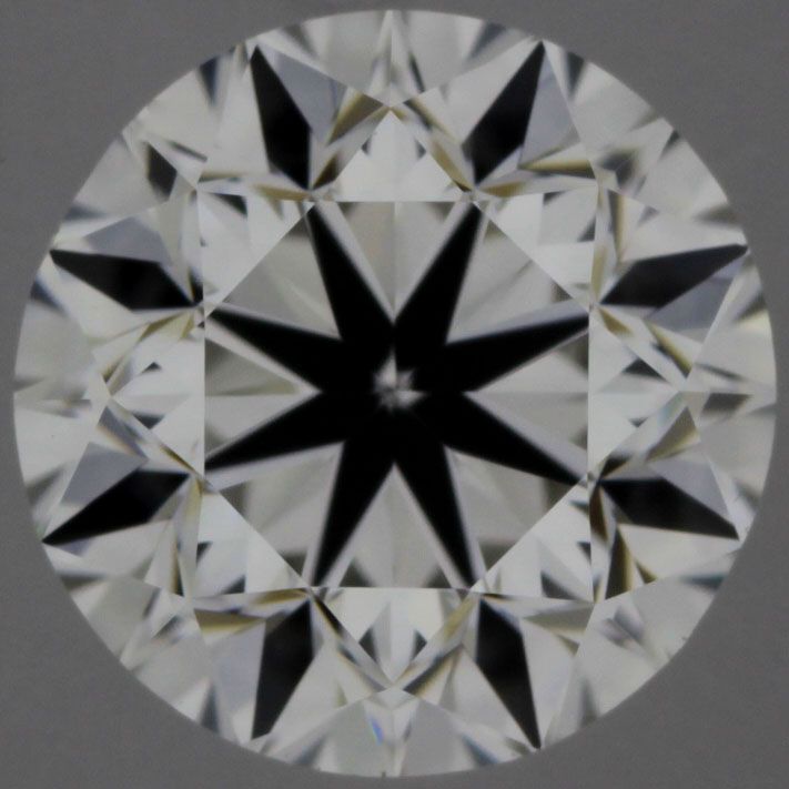 0.9-carat round diamond with F color, Good cut, and VVS2 clarity.