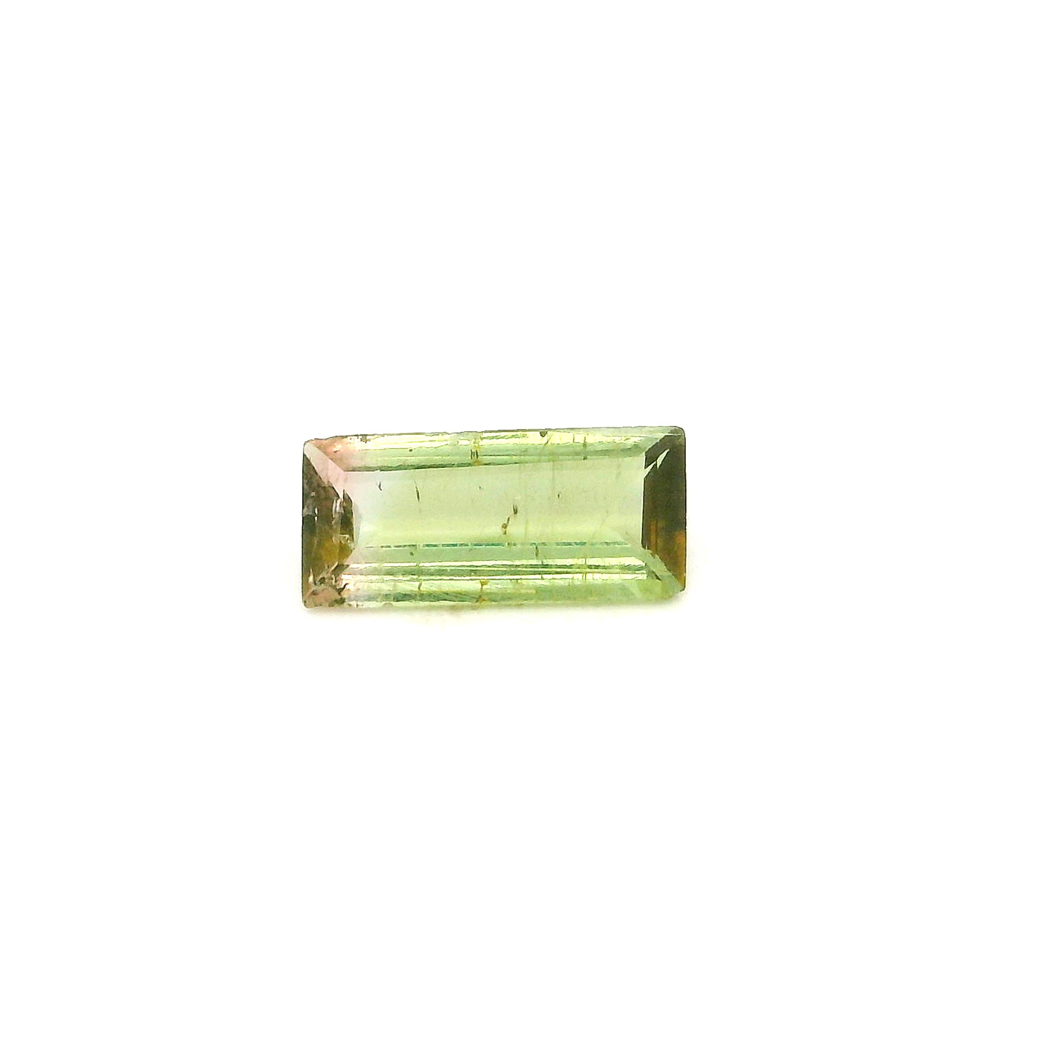 Certified Tourmaline Rectangular 0.41 ct gemstone, Green