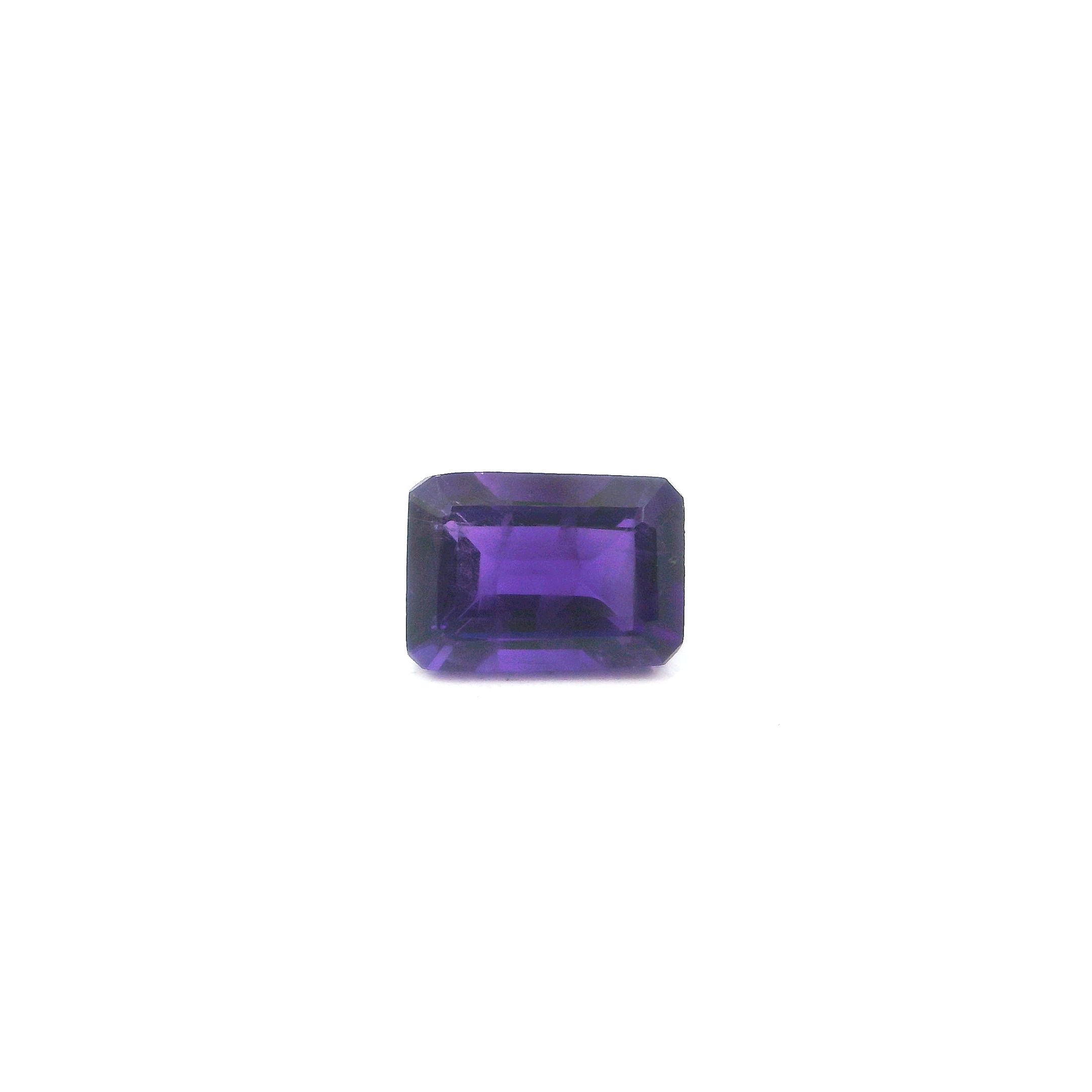 Certified Amethyst Octagonal 0.98 ct gemstone, Purple