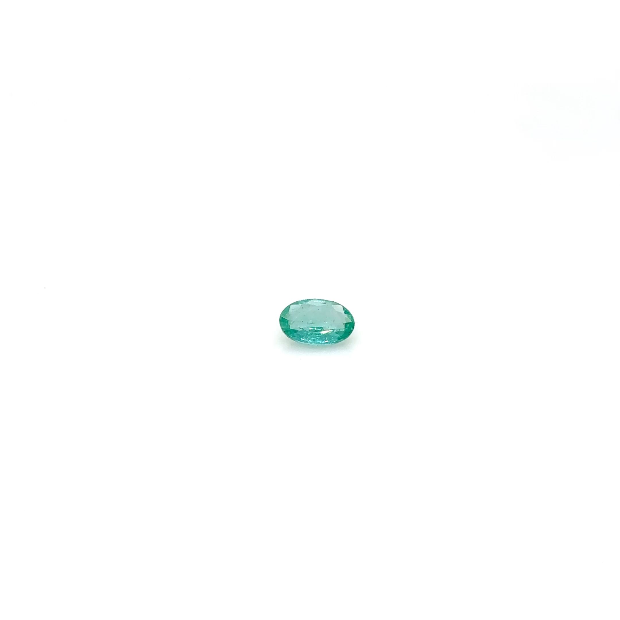 Certified Emerald Oval 0.35 ct gemstone, Green