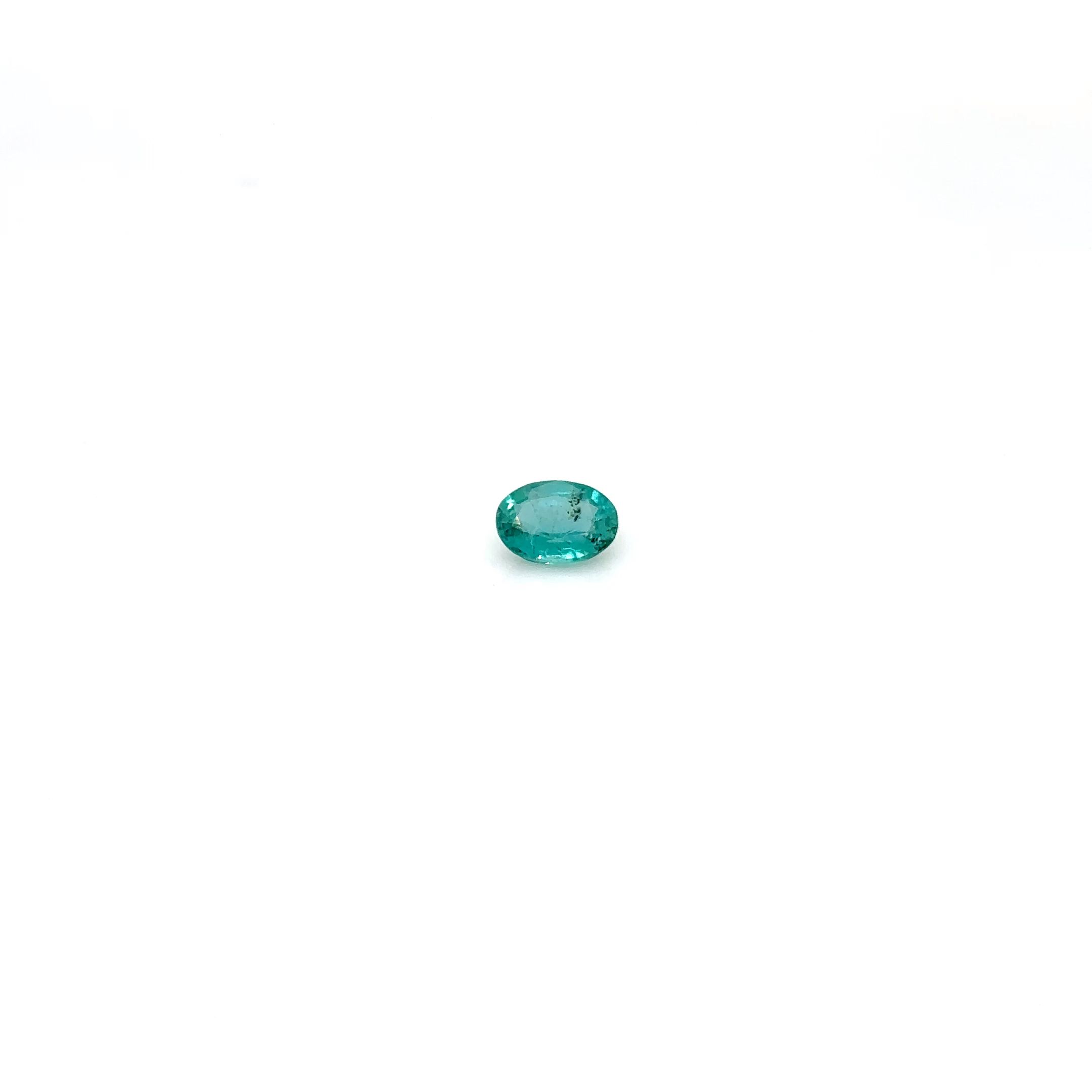Certified Emerald Oval 0.34 ct gemstone, Green