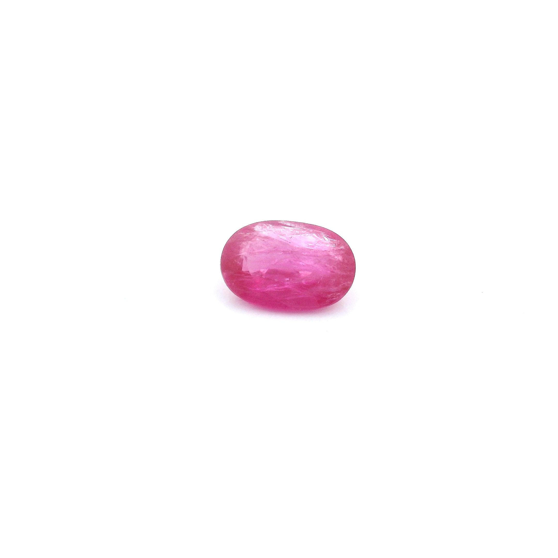 Certified Ruby Oval 0.57 ct gemstone, Red