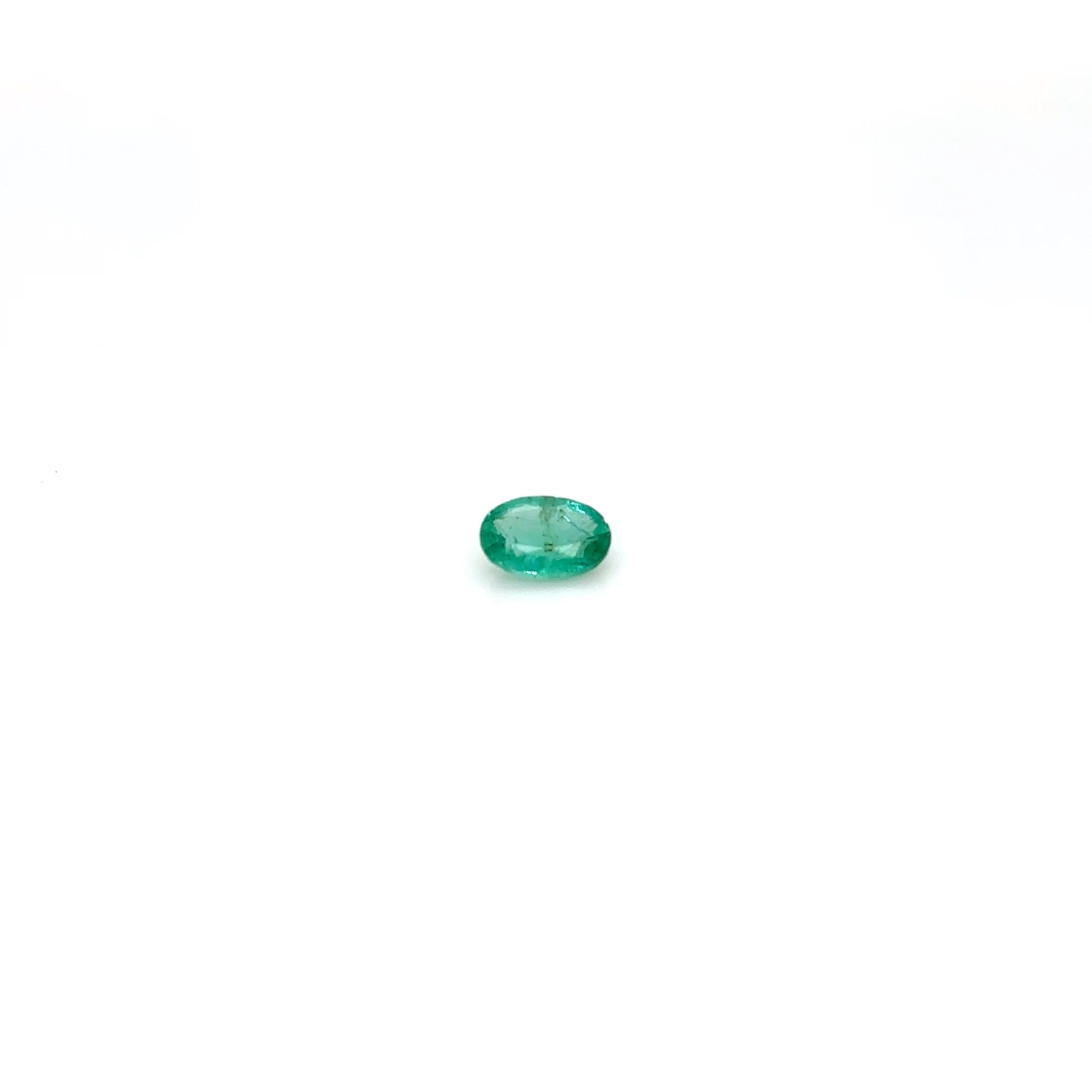 Certified Emerald Oval 0.38 ct gemstone, Green