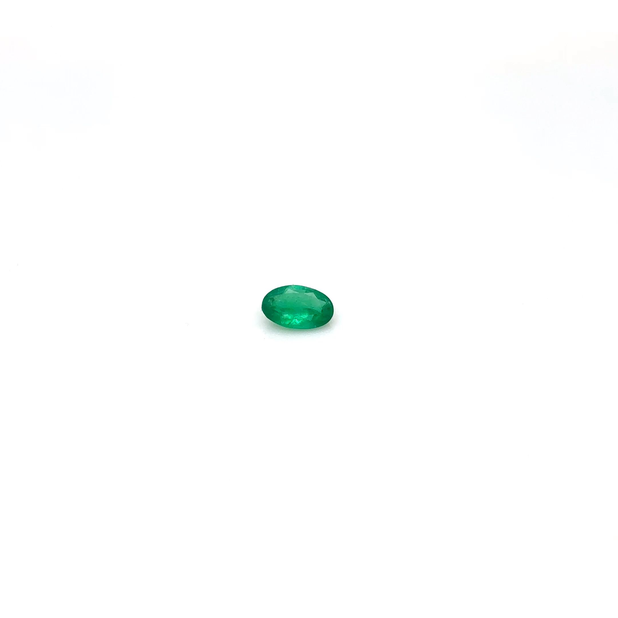 Certified Emerald Oval 0.32 ct gemstone, Green