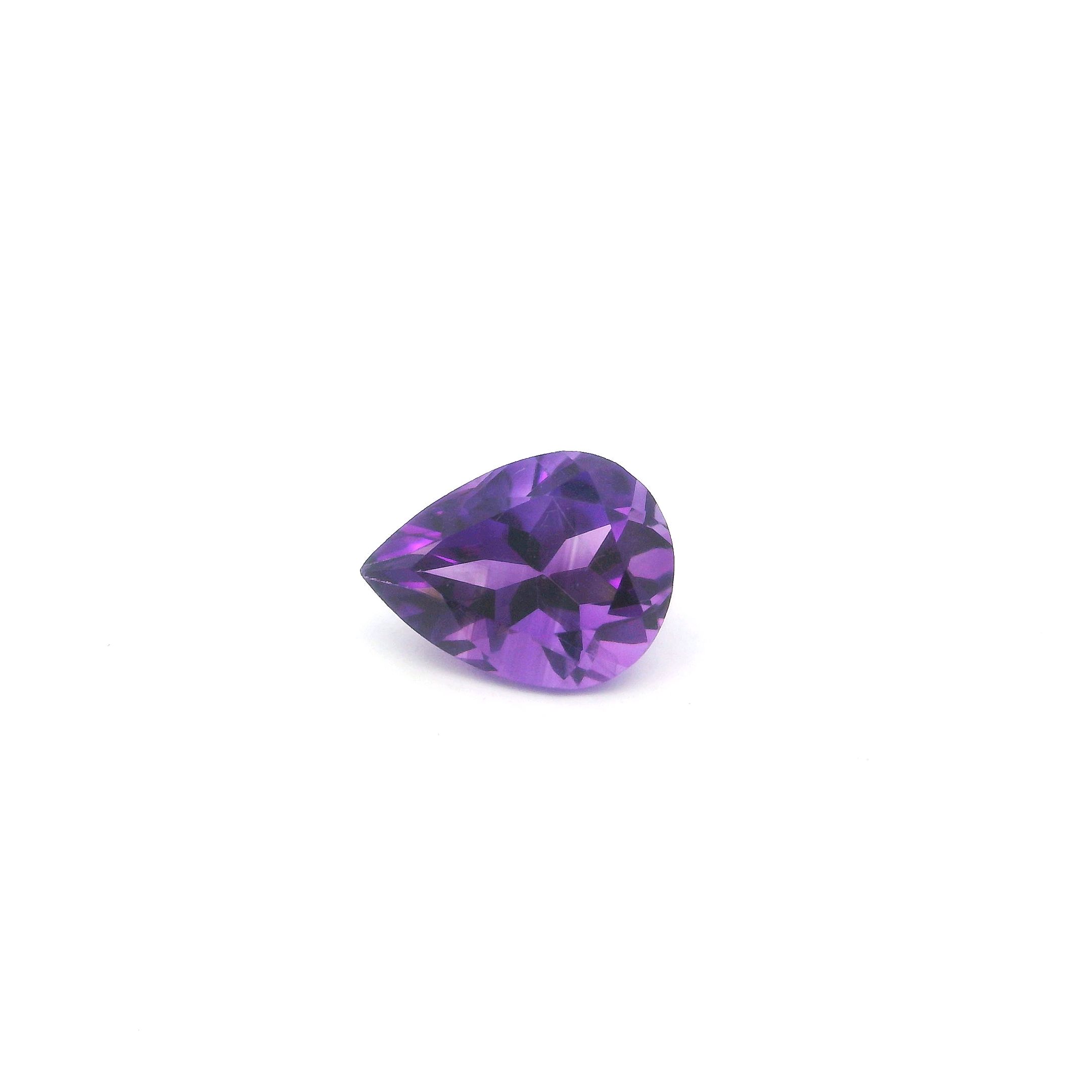 Certified Amethyst Pear 1.65 ct gemstone, Purple