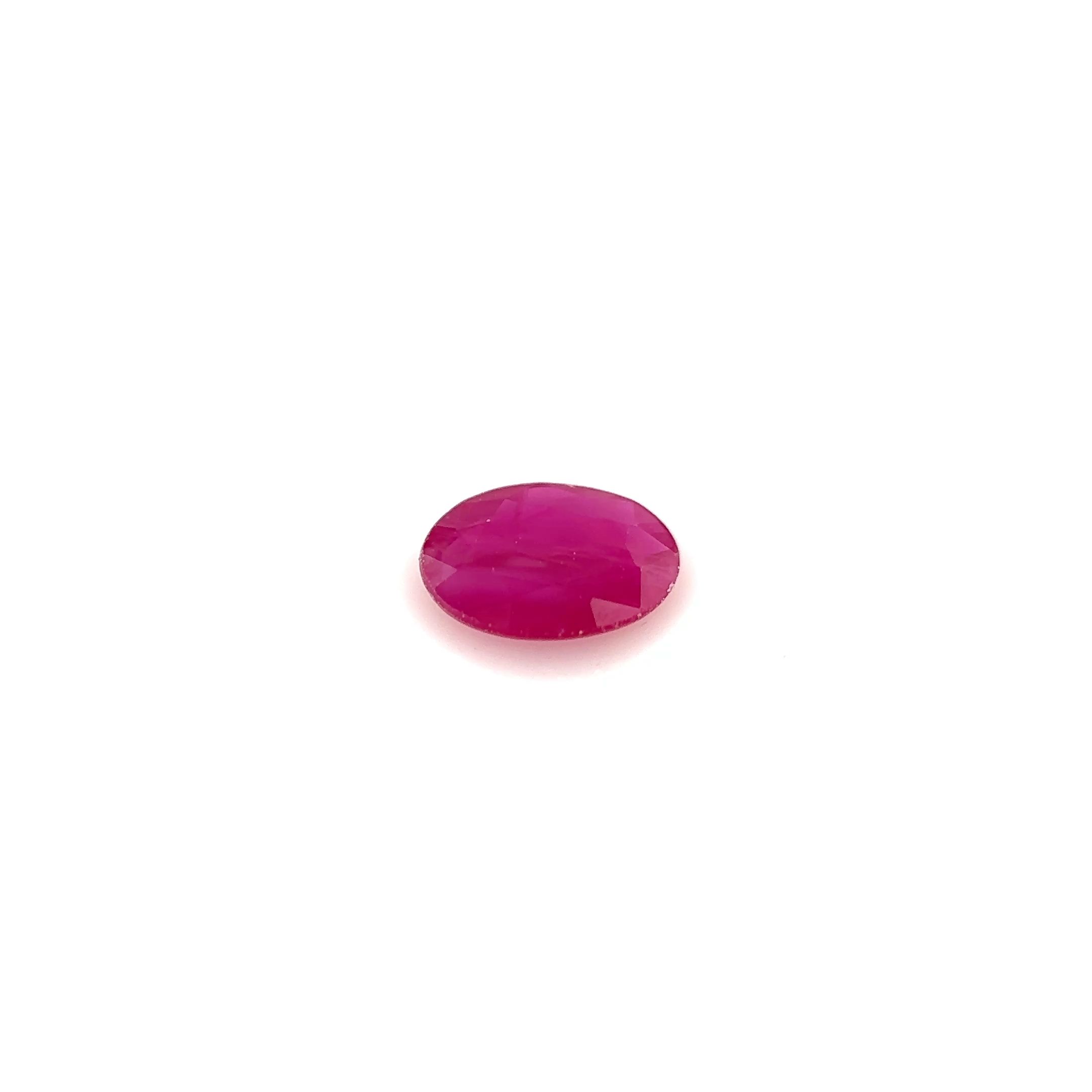 Certified Ruby Oval 0.44 ct gemstone, Red