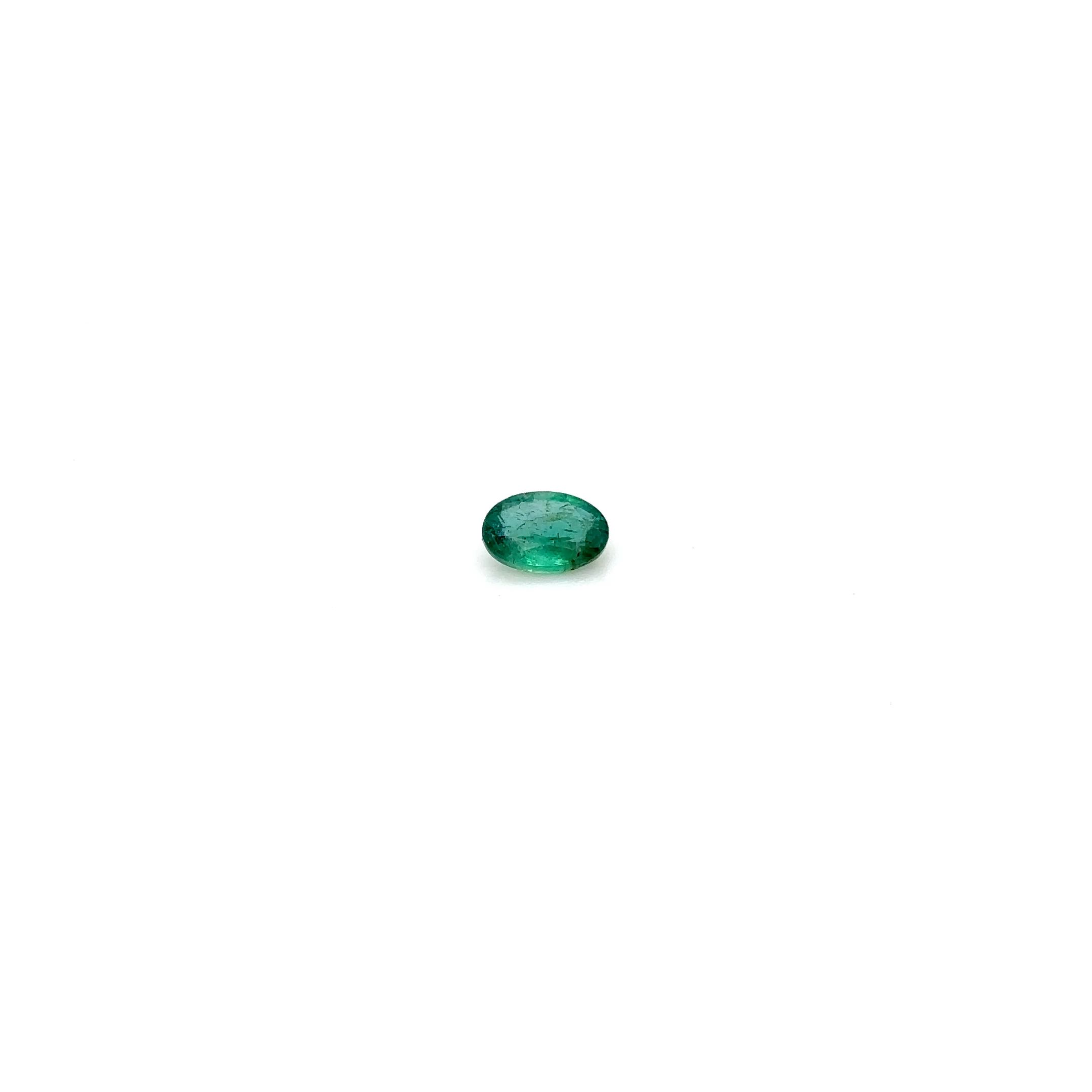 Certified Emerald Oval 0.40 ct gemstone, Green