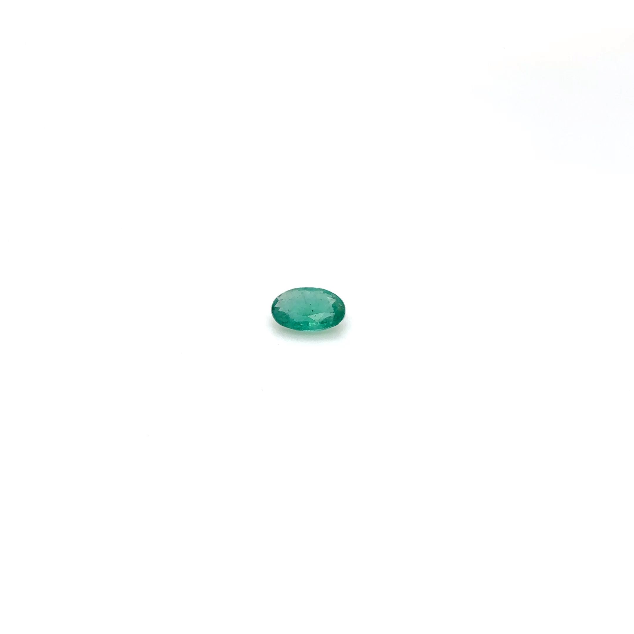 Certified Emerald Oval 0.37 ct gemstone, Green