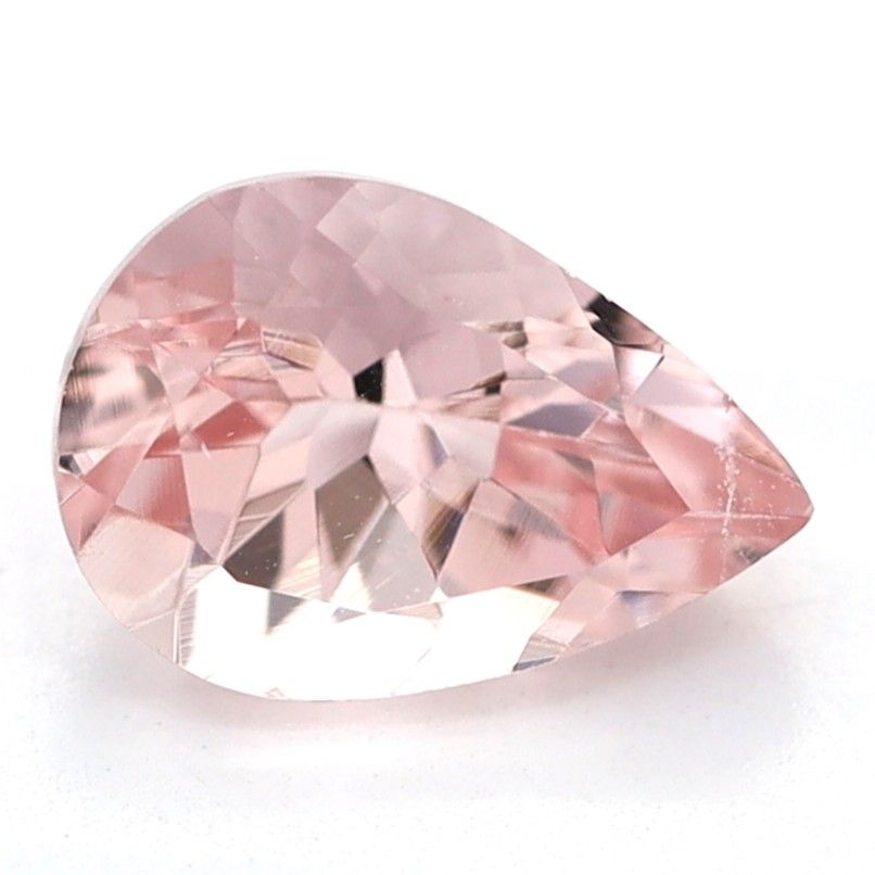 Certified Morganite Pear 0.73 ct gemstone, Pink