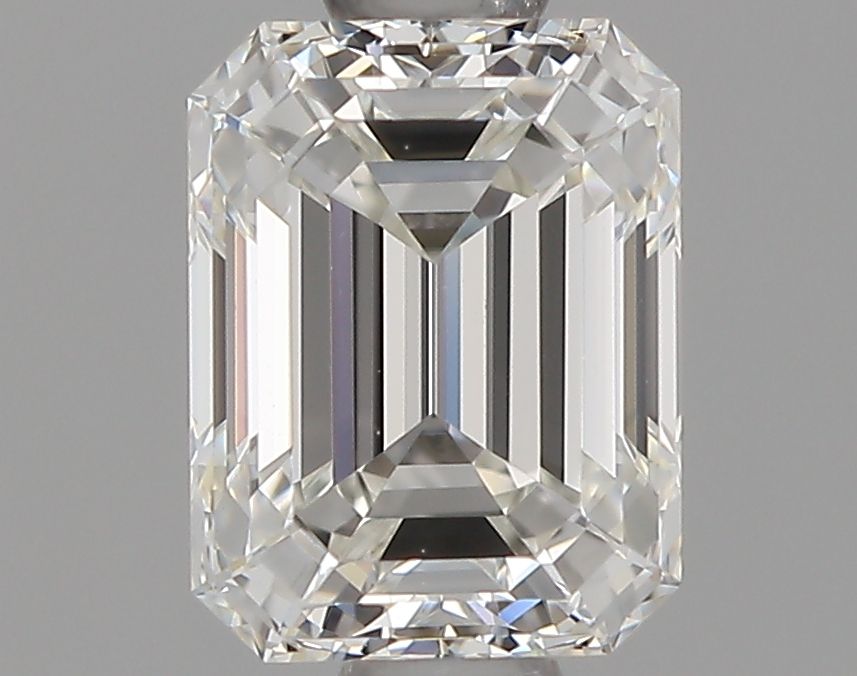 0.74-carat emerald diamond with H color, Good cut, and VVS1 clarity.