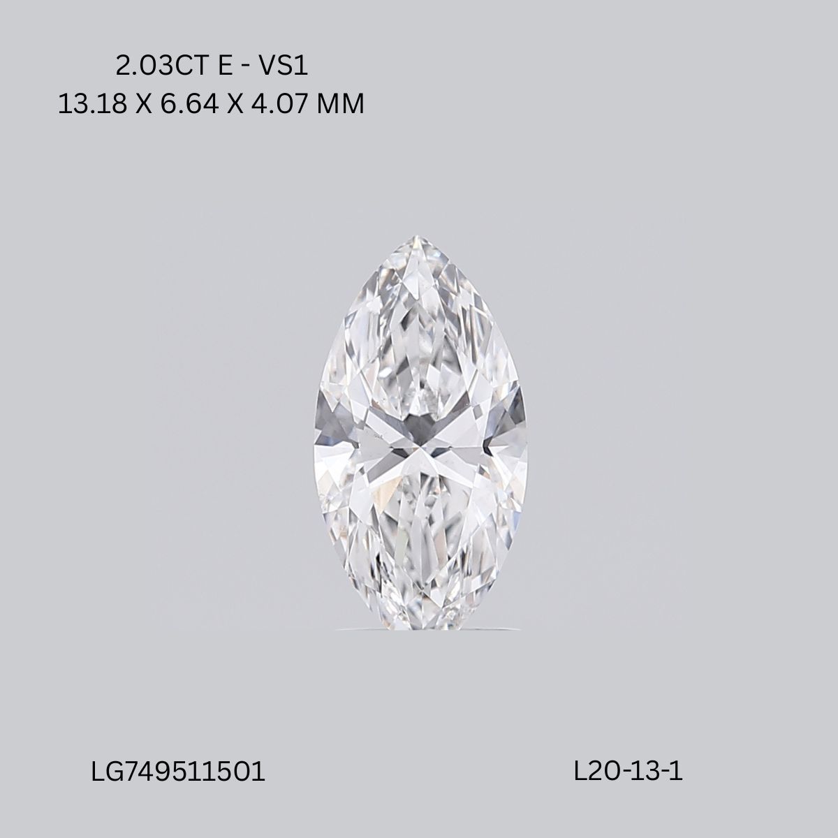 2.03ct Marquise E - VS1 - Excellent cut - LD324358