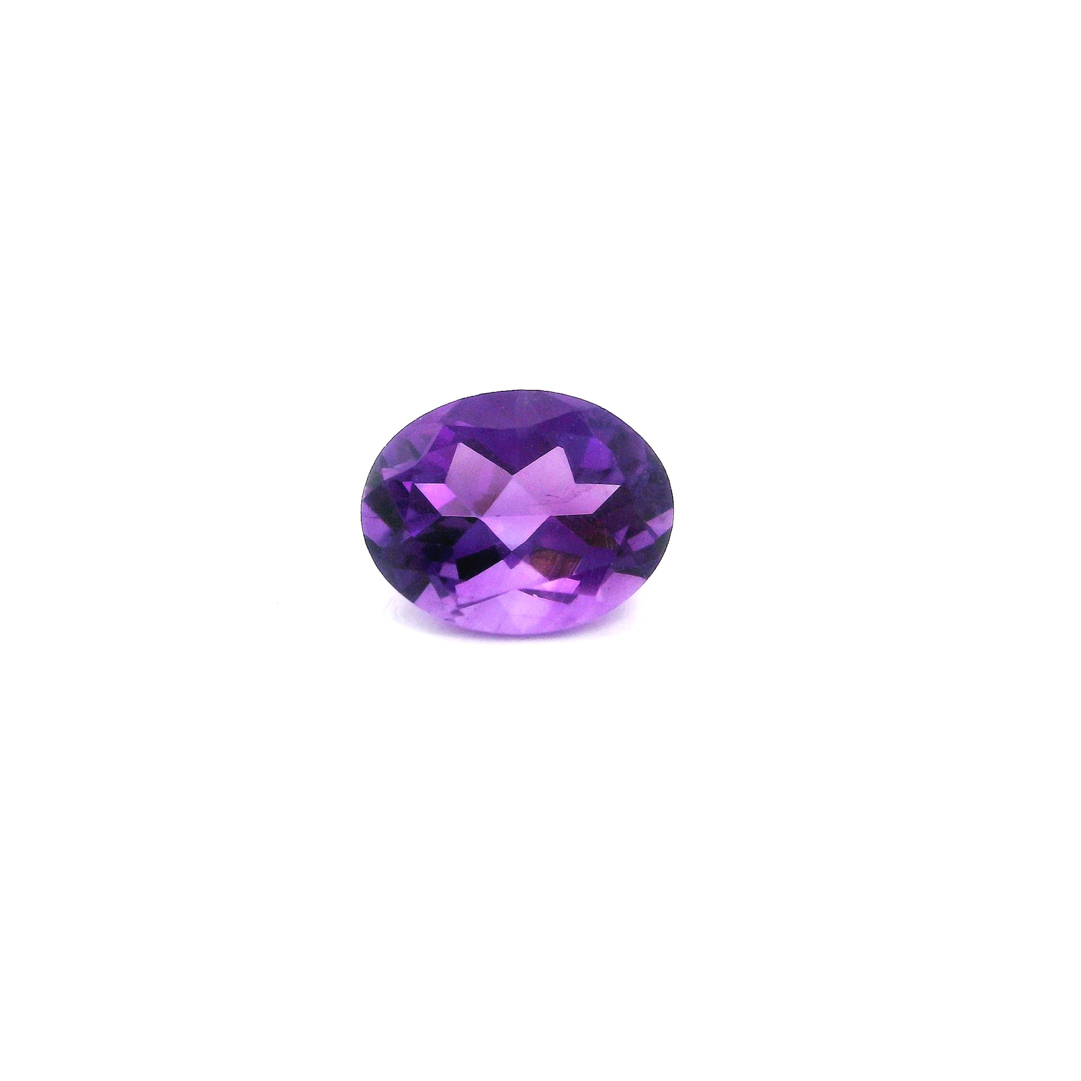 Certified Amethyst Oval 1.85 ct gemstone, Purple