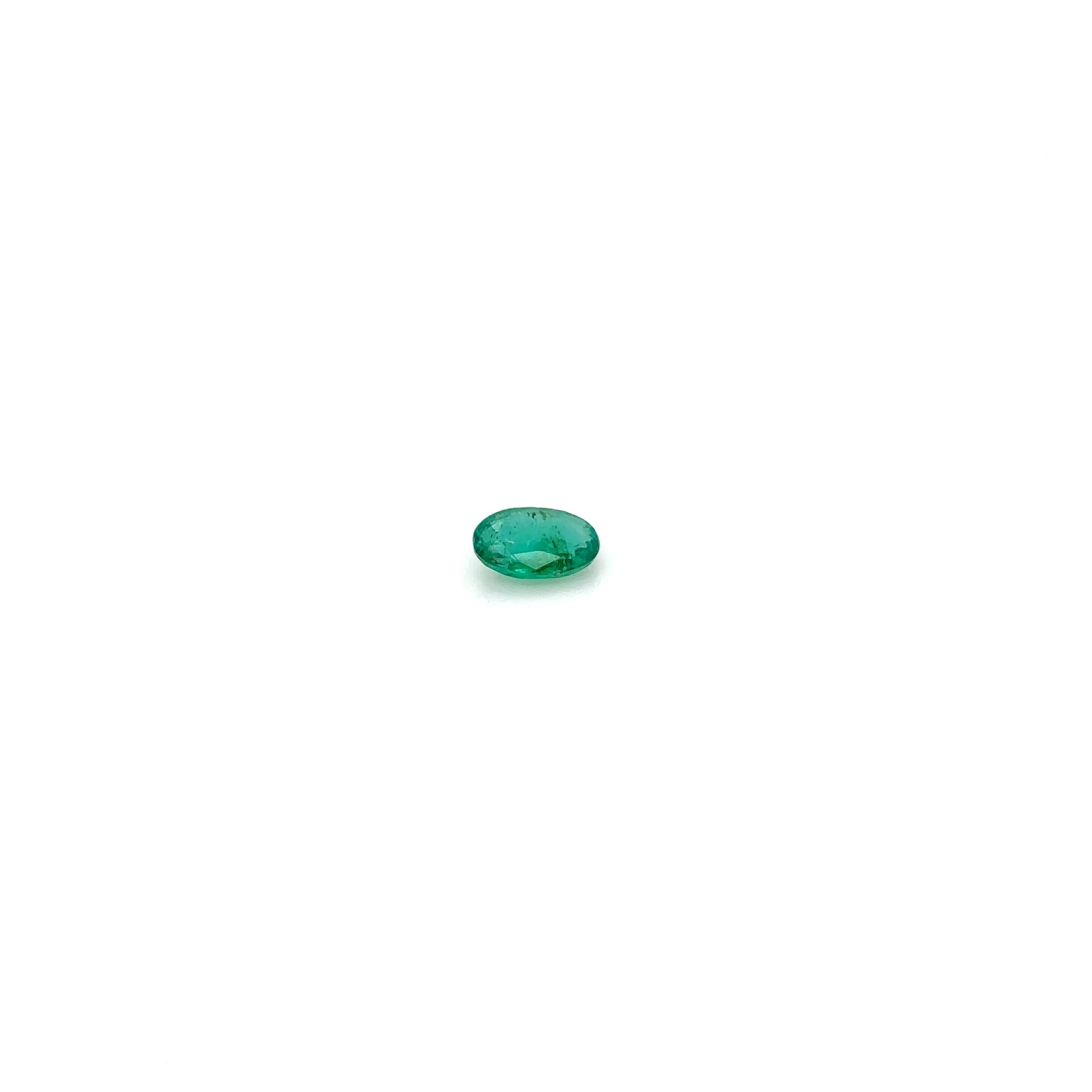 Certified Emerald Oval 0.37 ct gemstone, Green