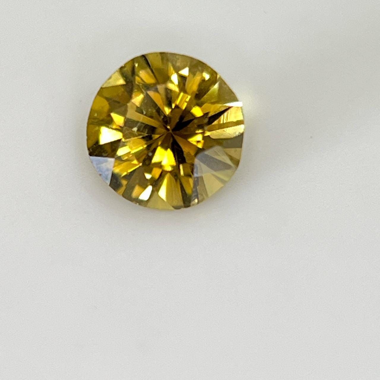 Certified Tourmaline Round 0.67 ct gemstone, Yellow