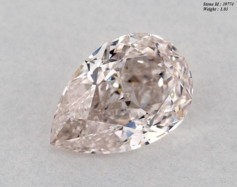 1.03-carat pear diamond with null color, Good cut, and SI1 clarity.