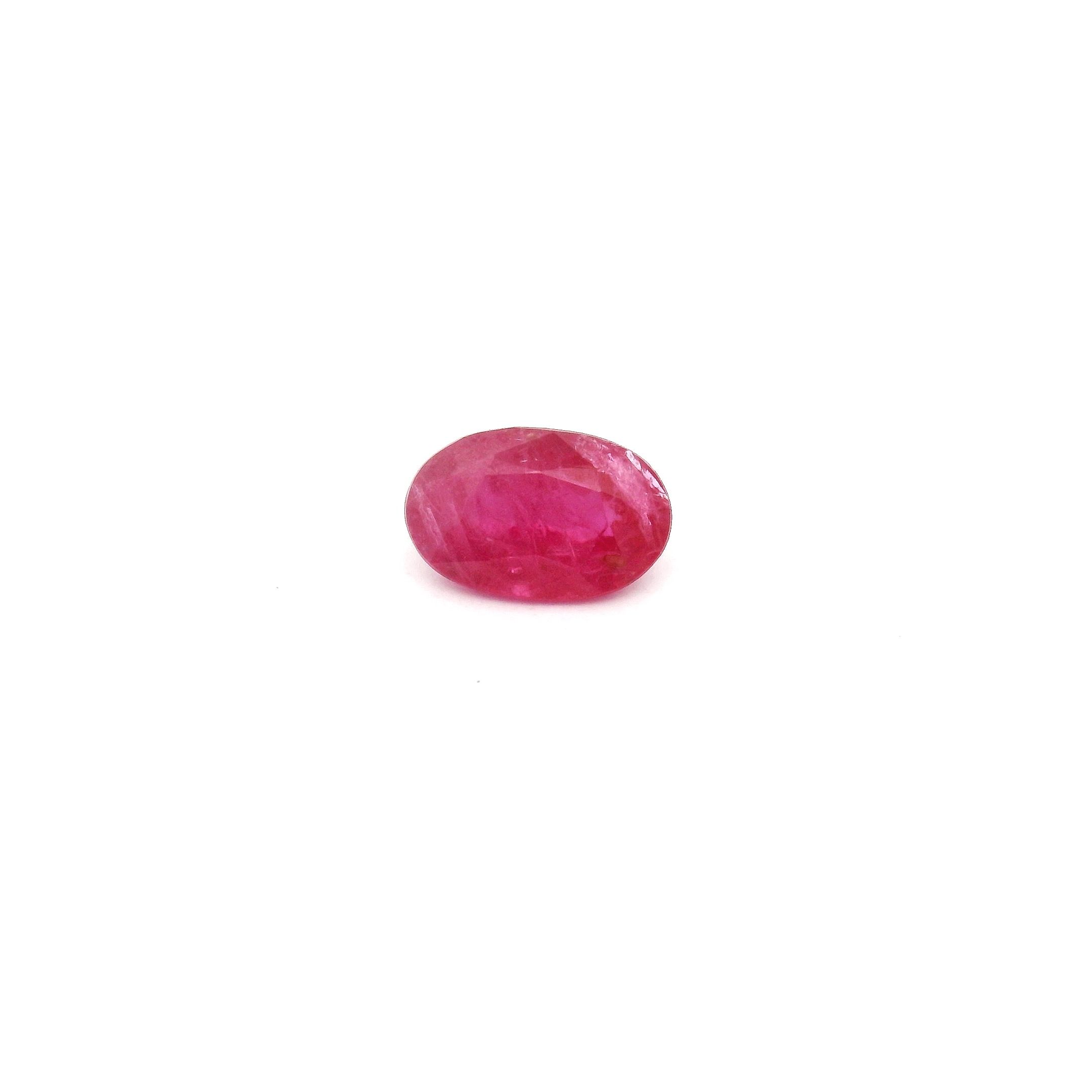 Certified Ruby Oval 0.57 ct gemstone, Red
