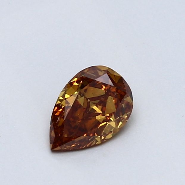 0.4-carat pear diamond with null color, Good cut, and SI2 clarity.