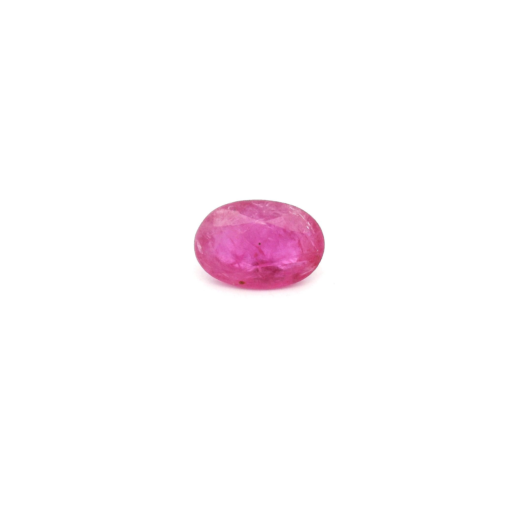 Certified Ruby Oval 0.55 ct gemstone, Red