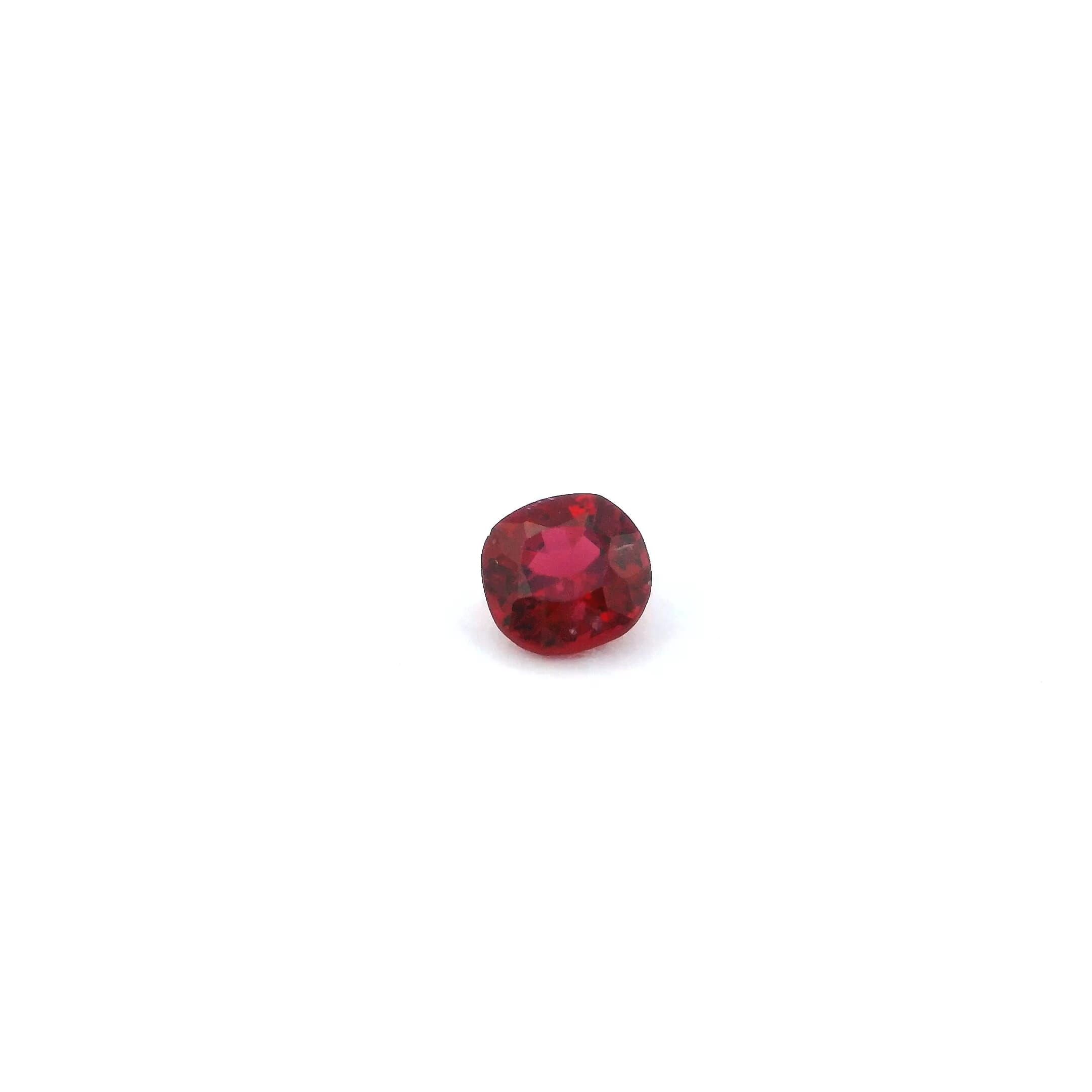 Certified Spinel Cushion 0.32 ct gemstone, Red