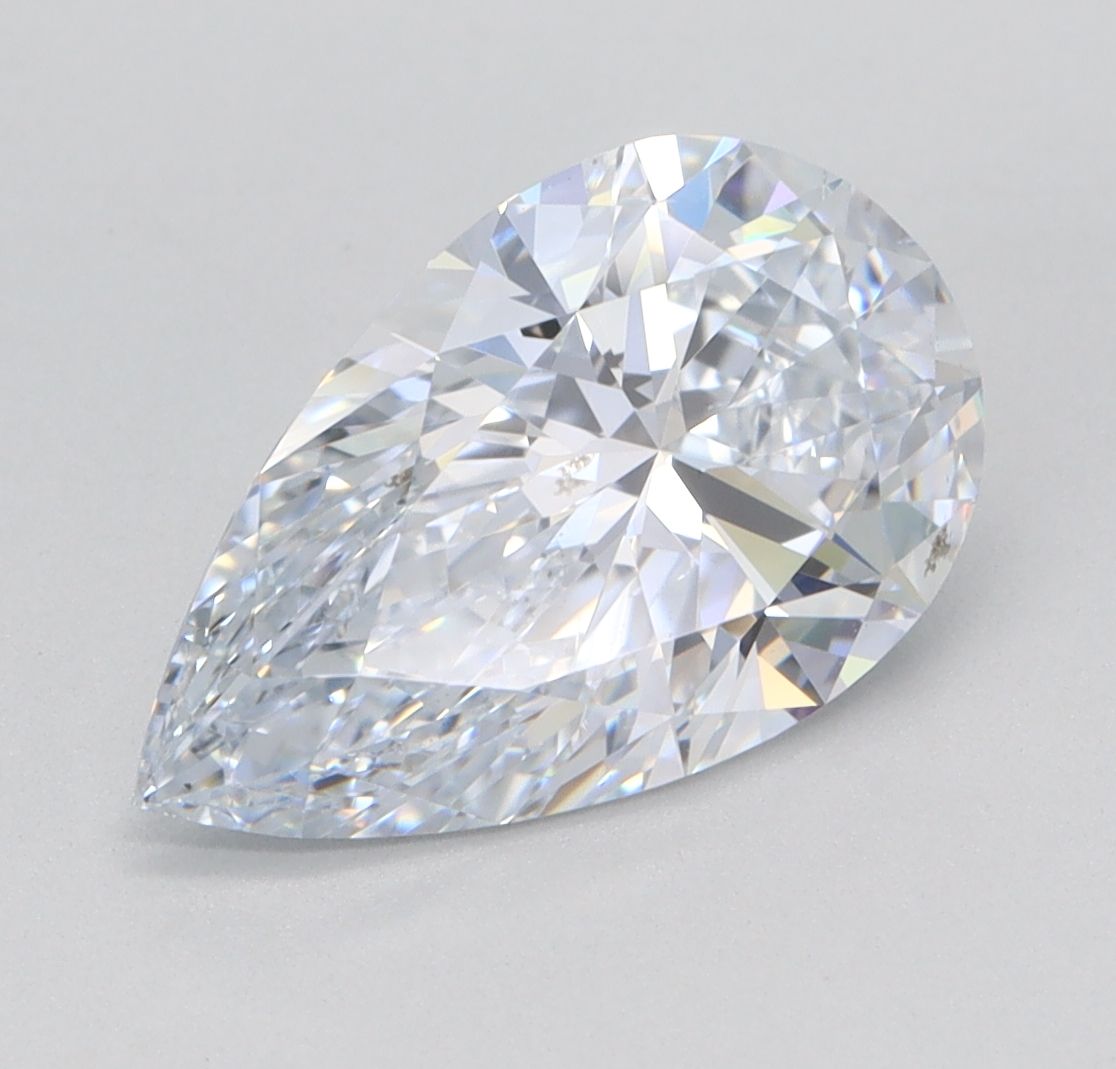2.01 Carat pear Lab Grown Diamond Front View