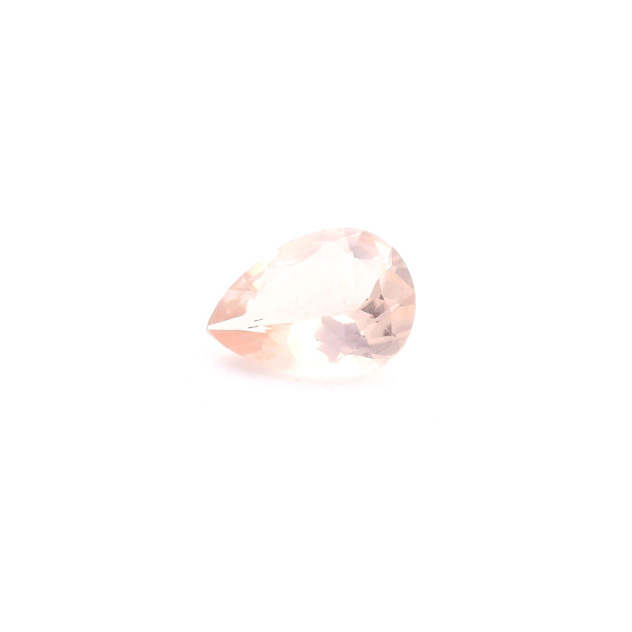 Certified Morganite Pear 0.75 ct gemstone, Pink
