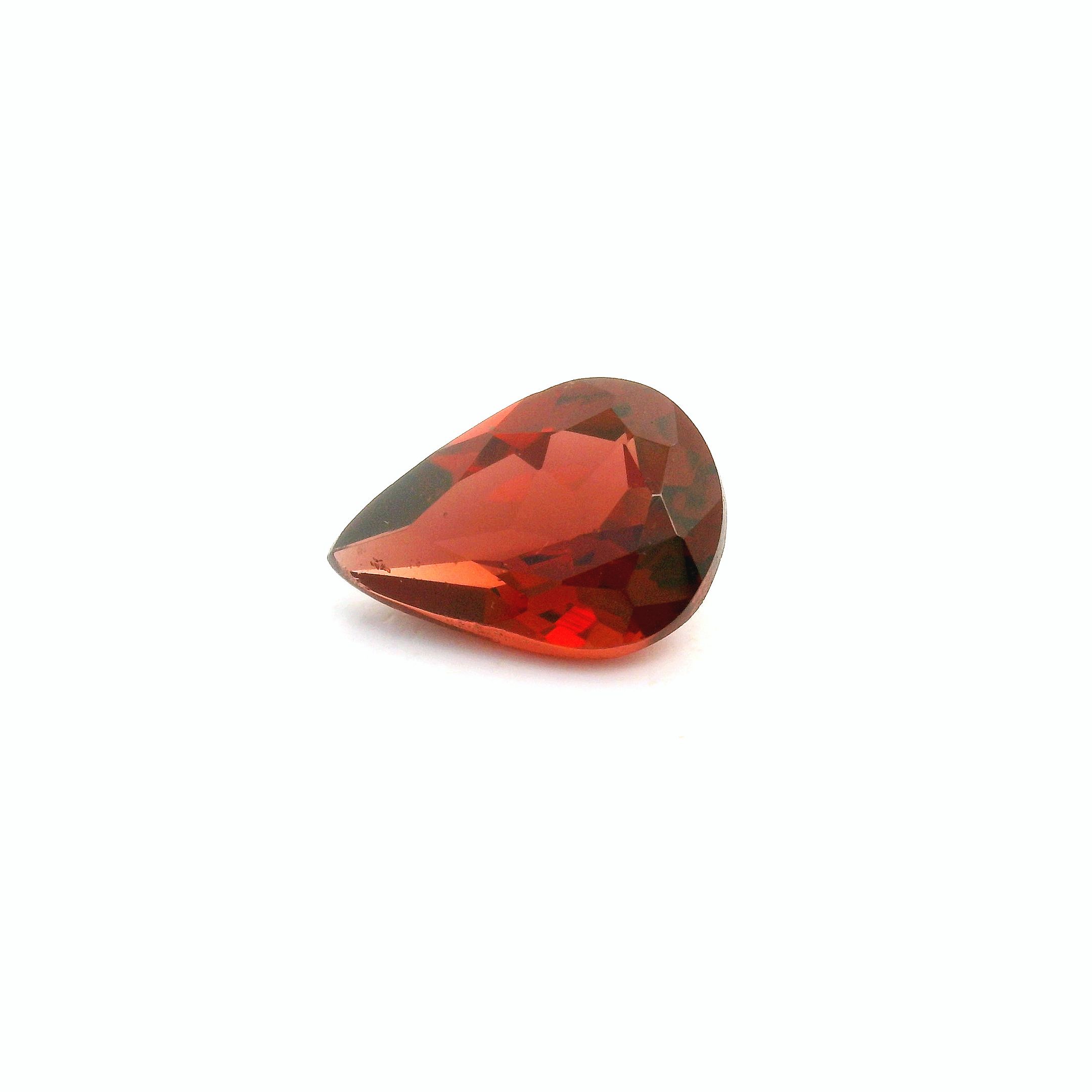 Certified Garnet Pear 1.21 ct gemstone, Red